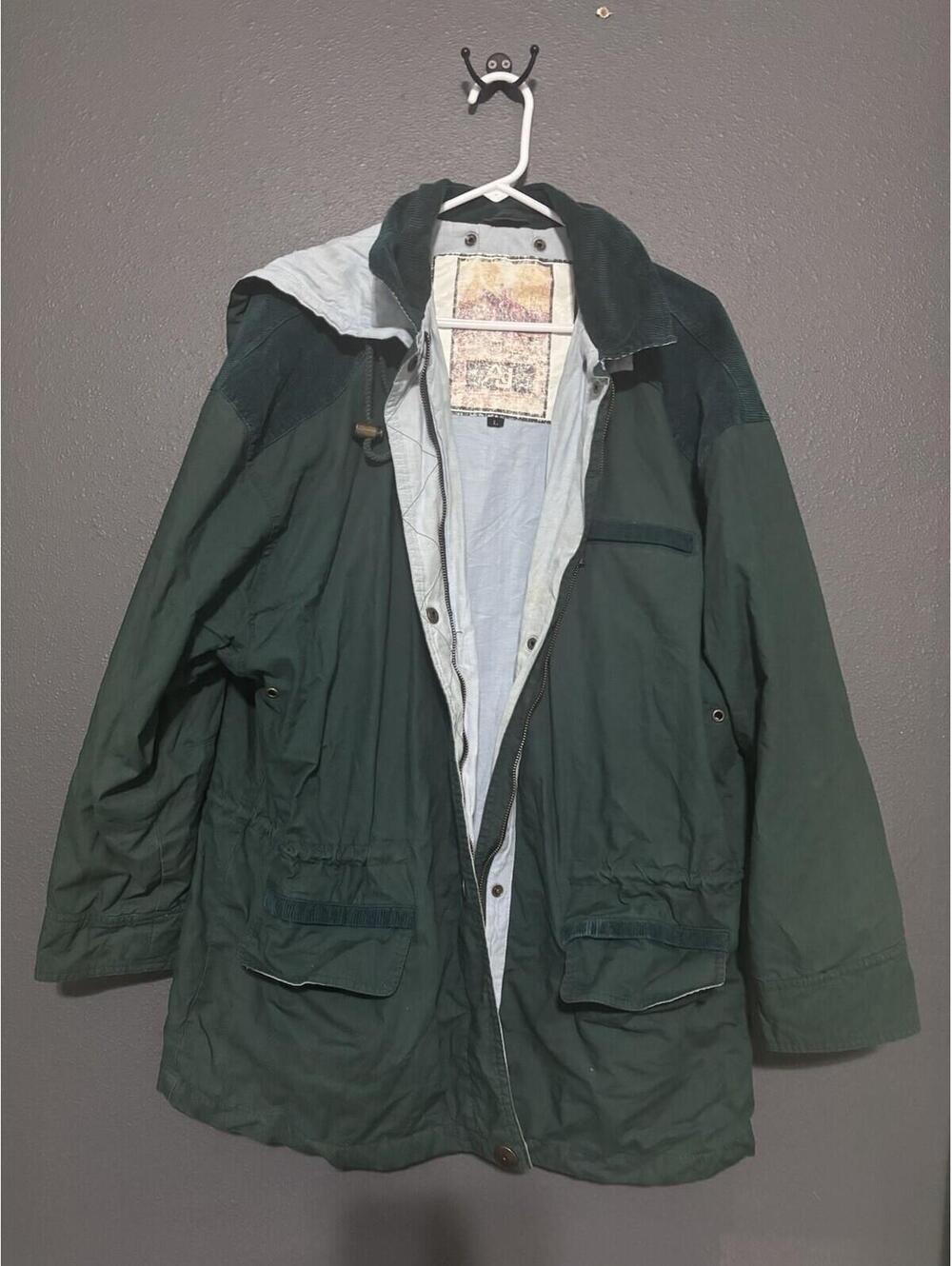 Vintage Andy John’s Foeld Chore Jacket Green Size Large Hooded